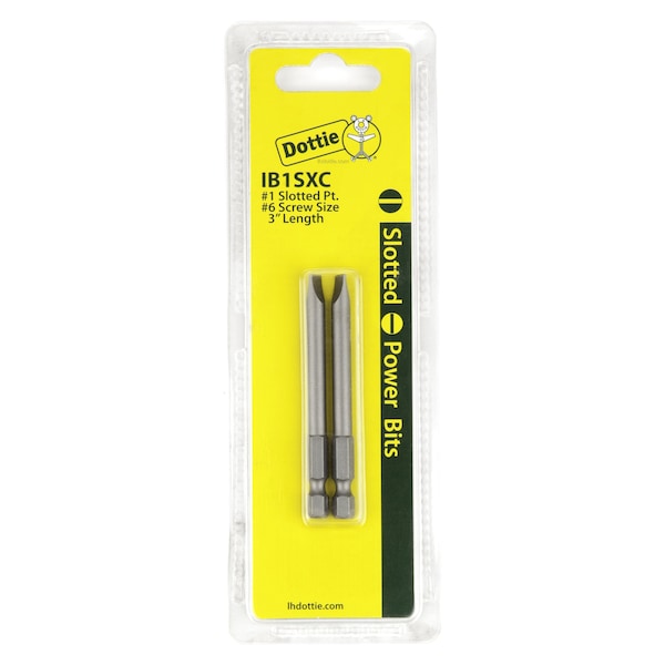 Dottie L.H. Dottie No 1 x 3'' Slotted Power Bit (Carded) IB1SXC - main